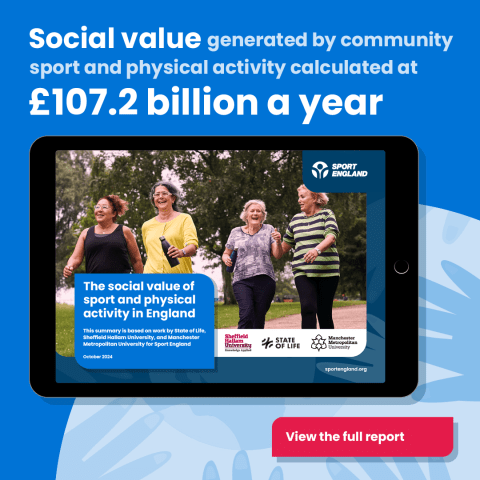 Sport & activity generates over £100 billion in social value a year and relieves pressure on NHS, finds Sport England